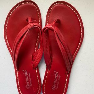 Bernardo Red Miami Sandal, size 10